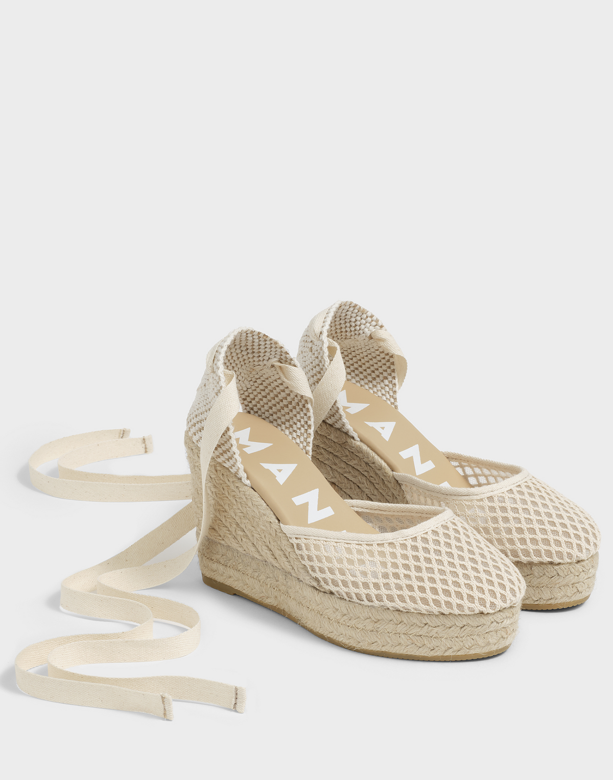 MANEBI Espadrillas con Zeppa in Corda Natural