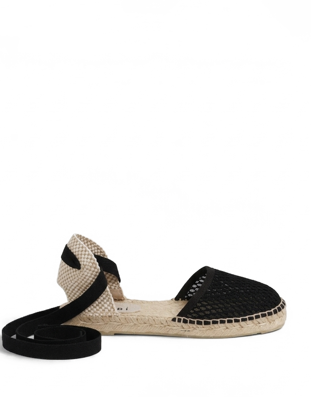 MANEBI Espadrillas Flat Valenciana in Corda Black