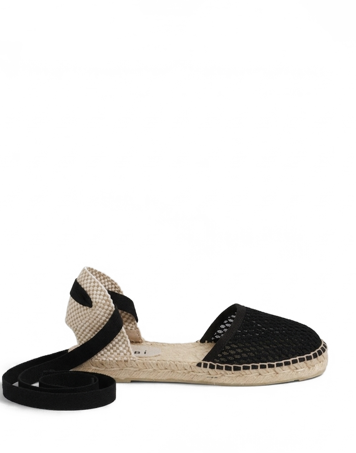 MANEBI Espadrillas Flat Valenciana in Corda Black
