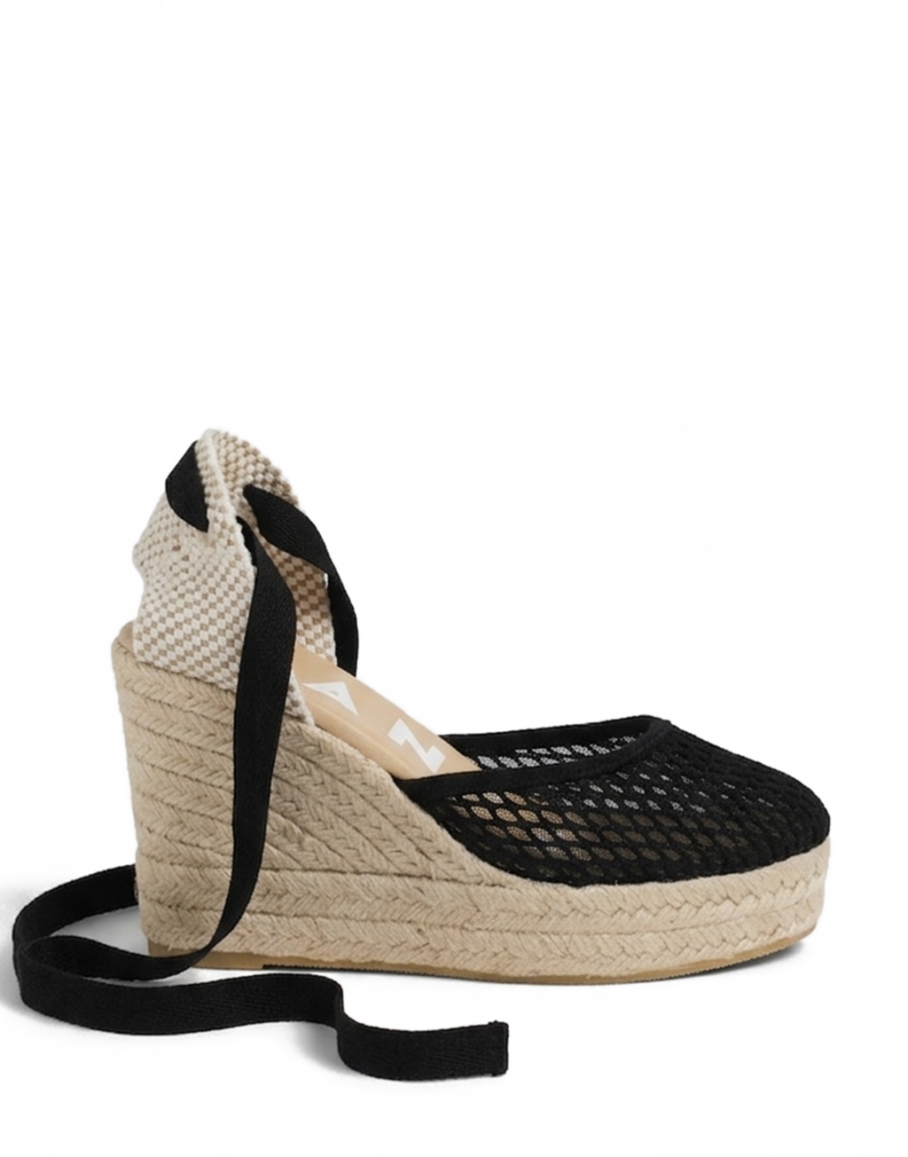 MANEBI Espadrillas con Zeppa in Corda Black