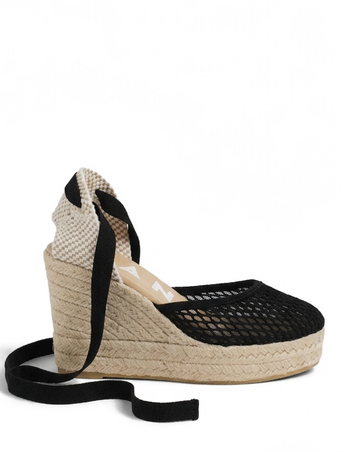 MANEBI Espadrillas con Zeppa in Corda Black