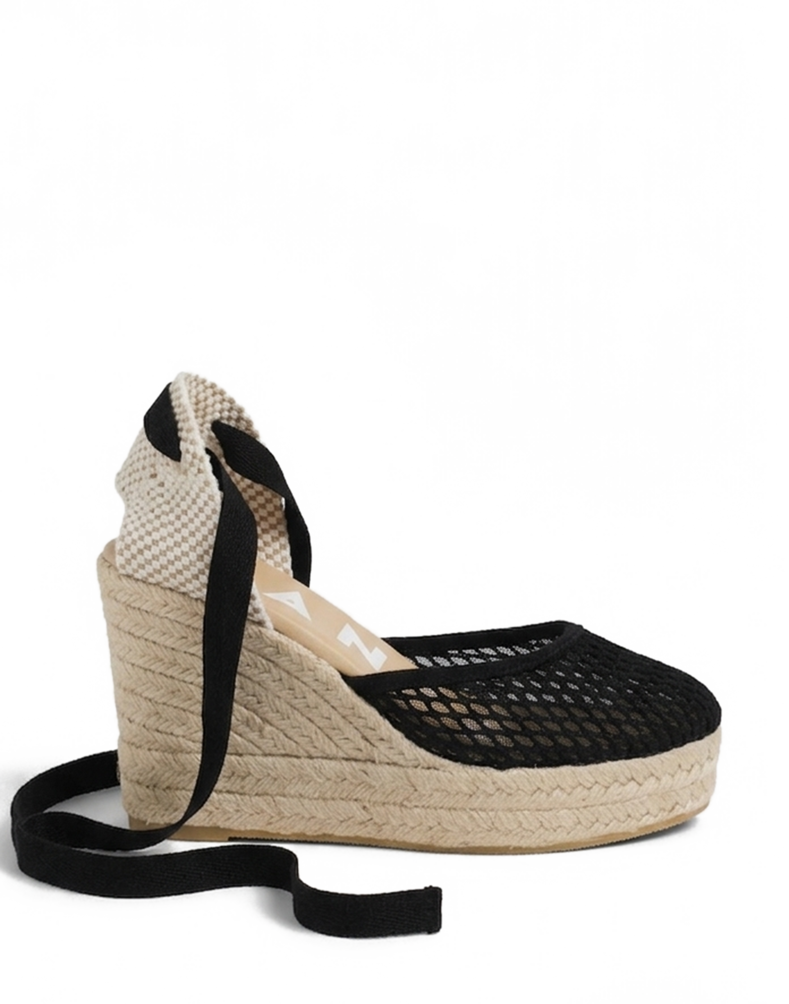 MANEBI Espadrillas con Zeppa in Corda Black