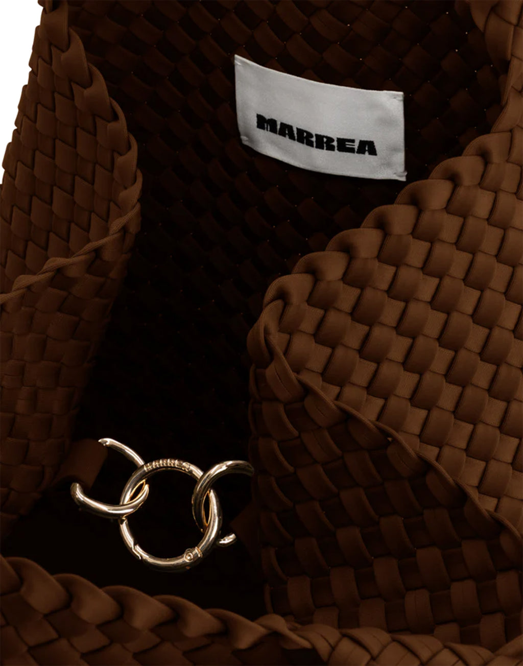 MARREA Shopping Large in Neoprene Intrecciato Caramel Caffè