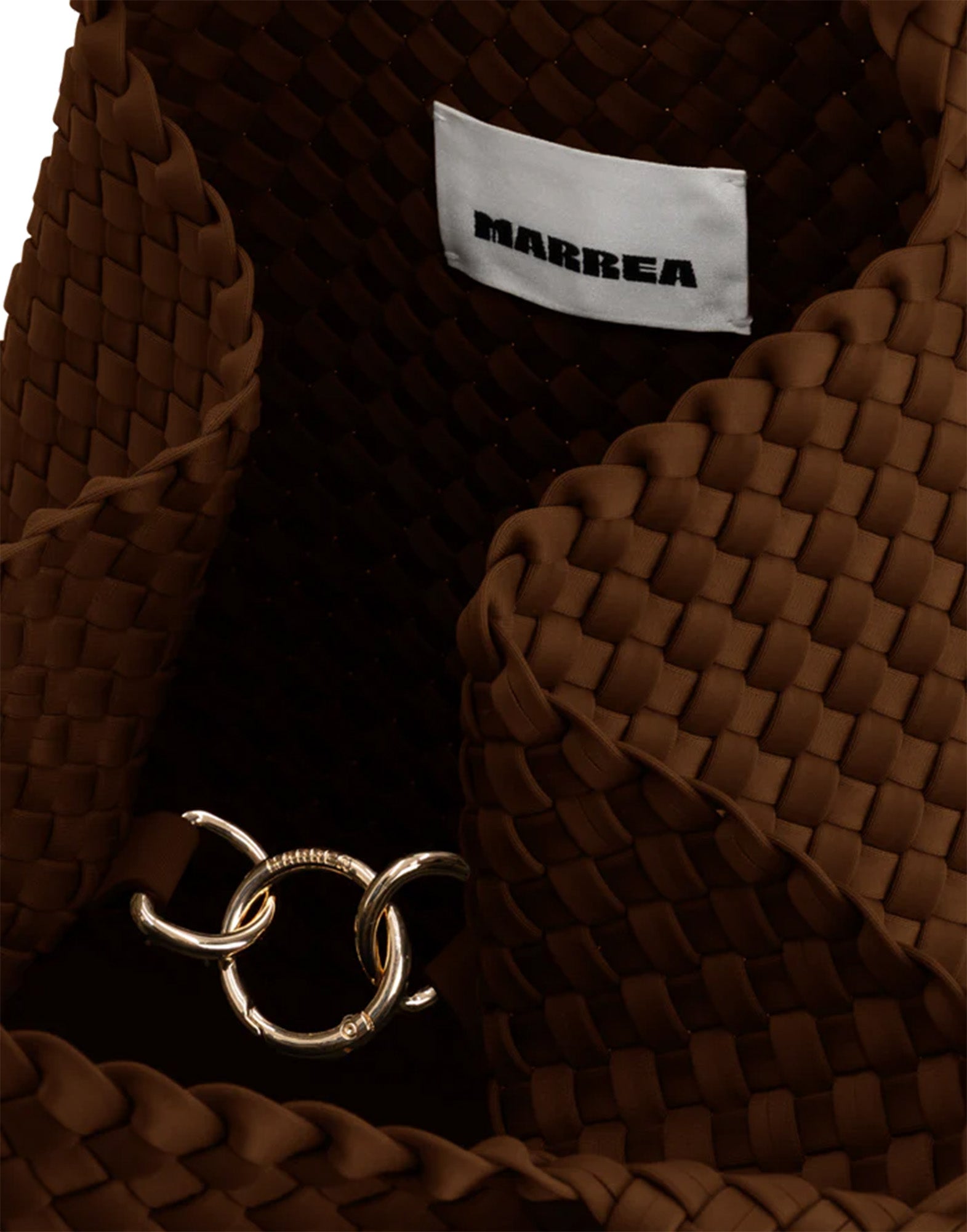 MARREA Shopping Large in Neoprene Intrecciato Caramel Caffè