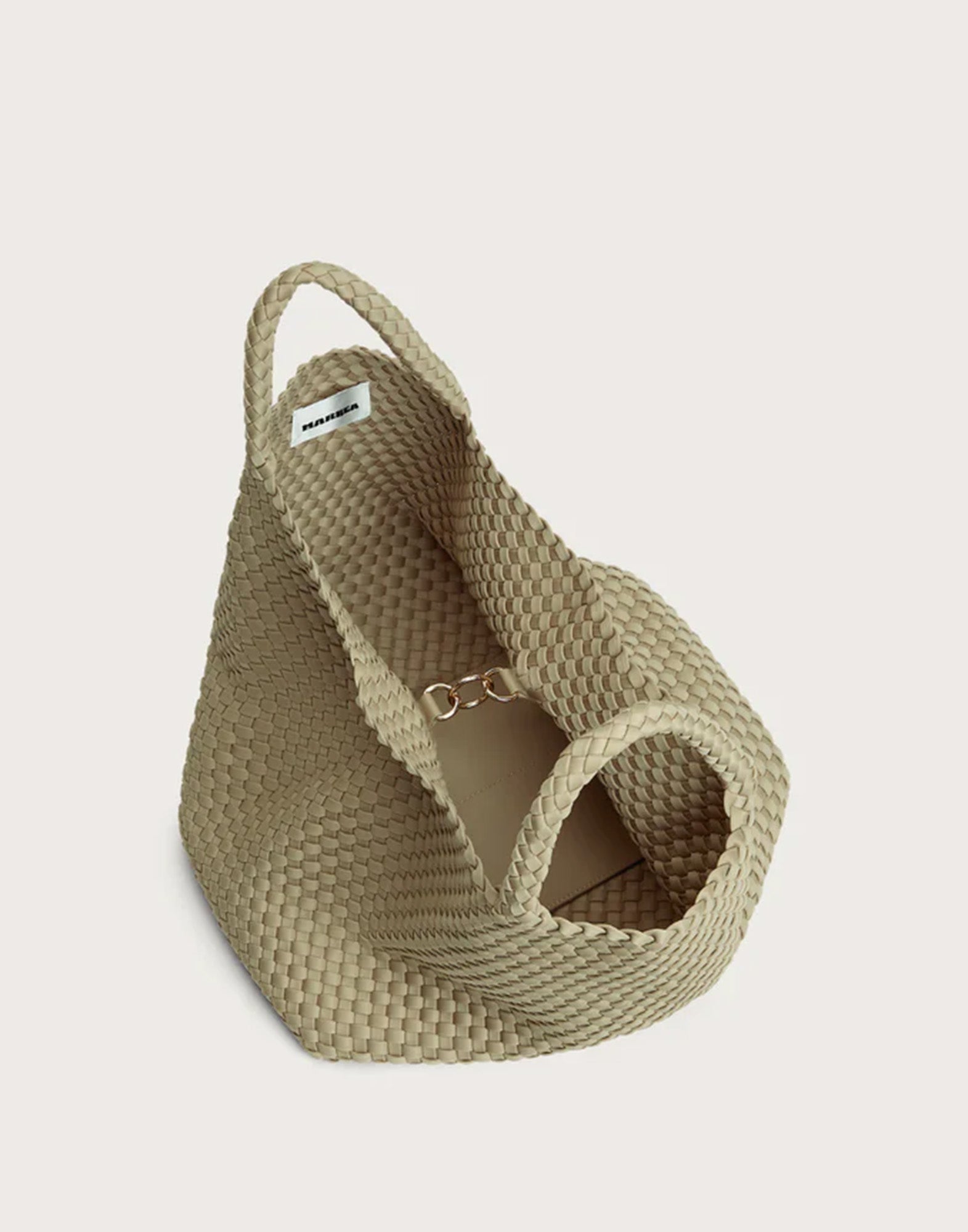 MARREA Shopping Large in Neoprene Intrecciato Oyster Grey