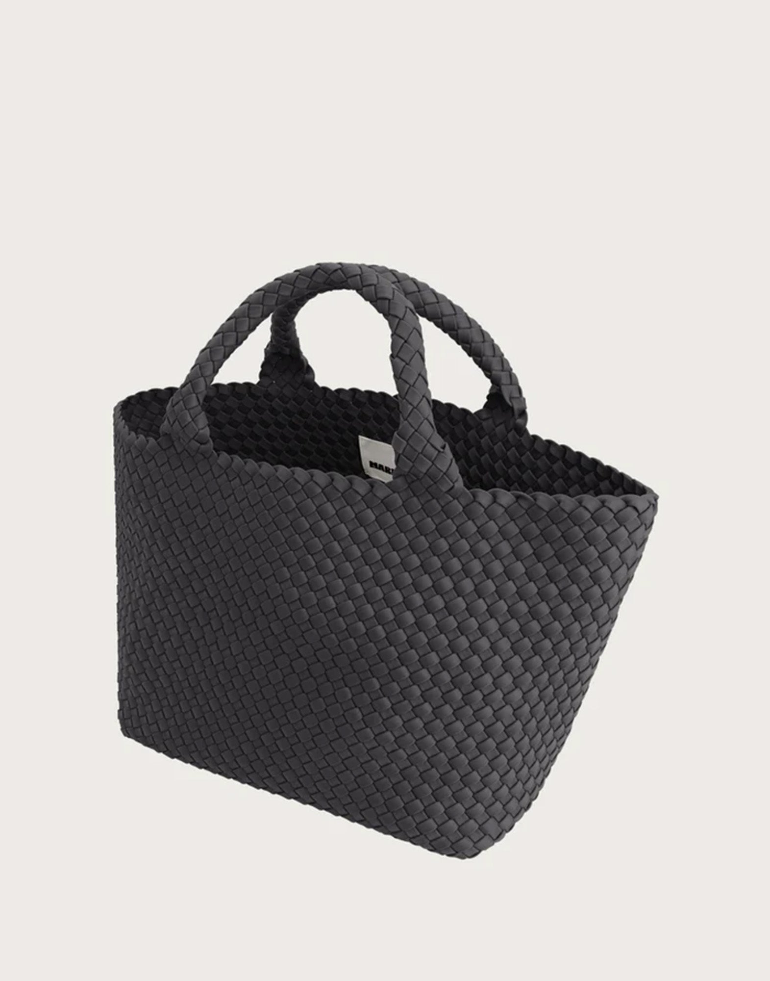 MARREA Shopping Media in Neoprene Intrecciato Slate Grey