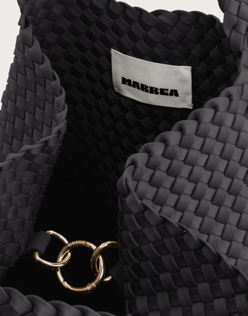MARREA Shopping Media in Neoprene Intrecciato Slate Grey