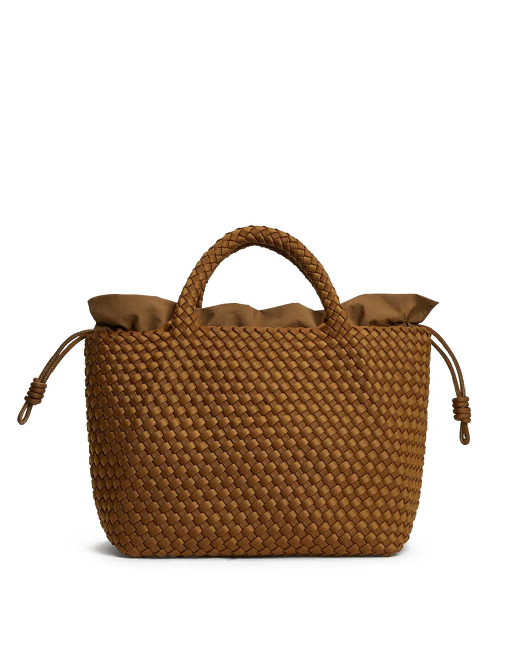 MARREA Shopping Media in Neoprene Intrecciato Caramel Caffè