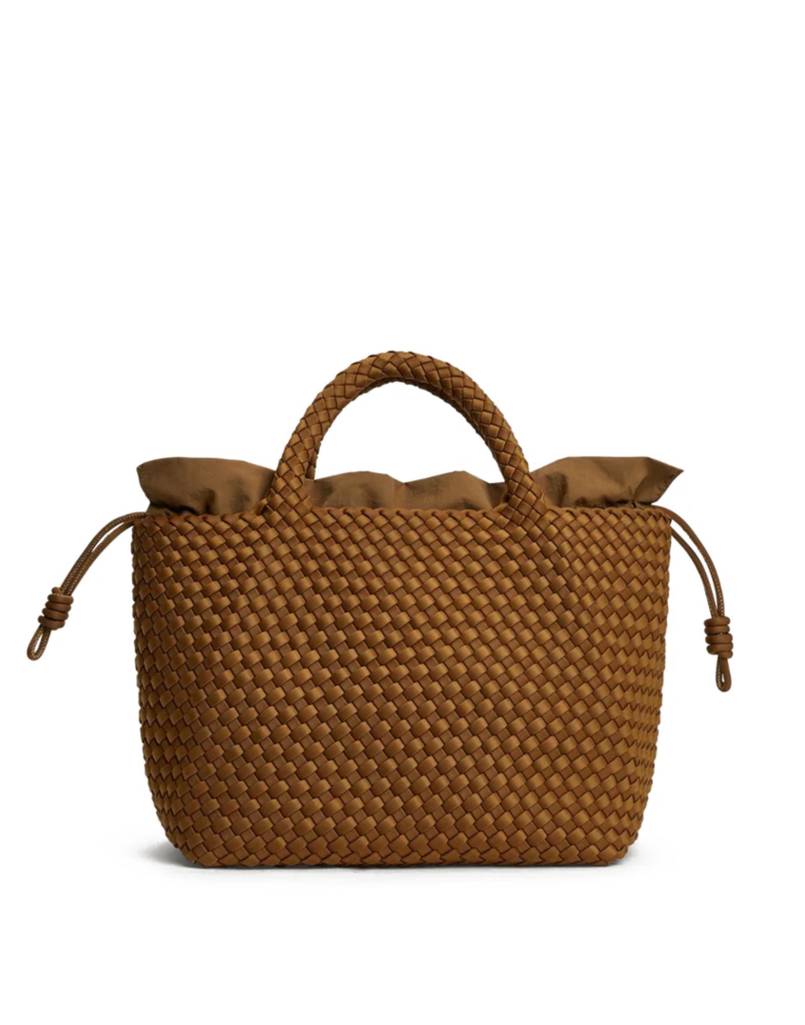 MARREA Shopping Media in Neoprene Intrecciato Caramel Caffè