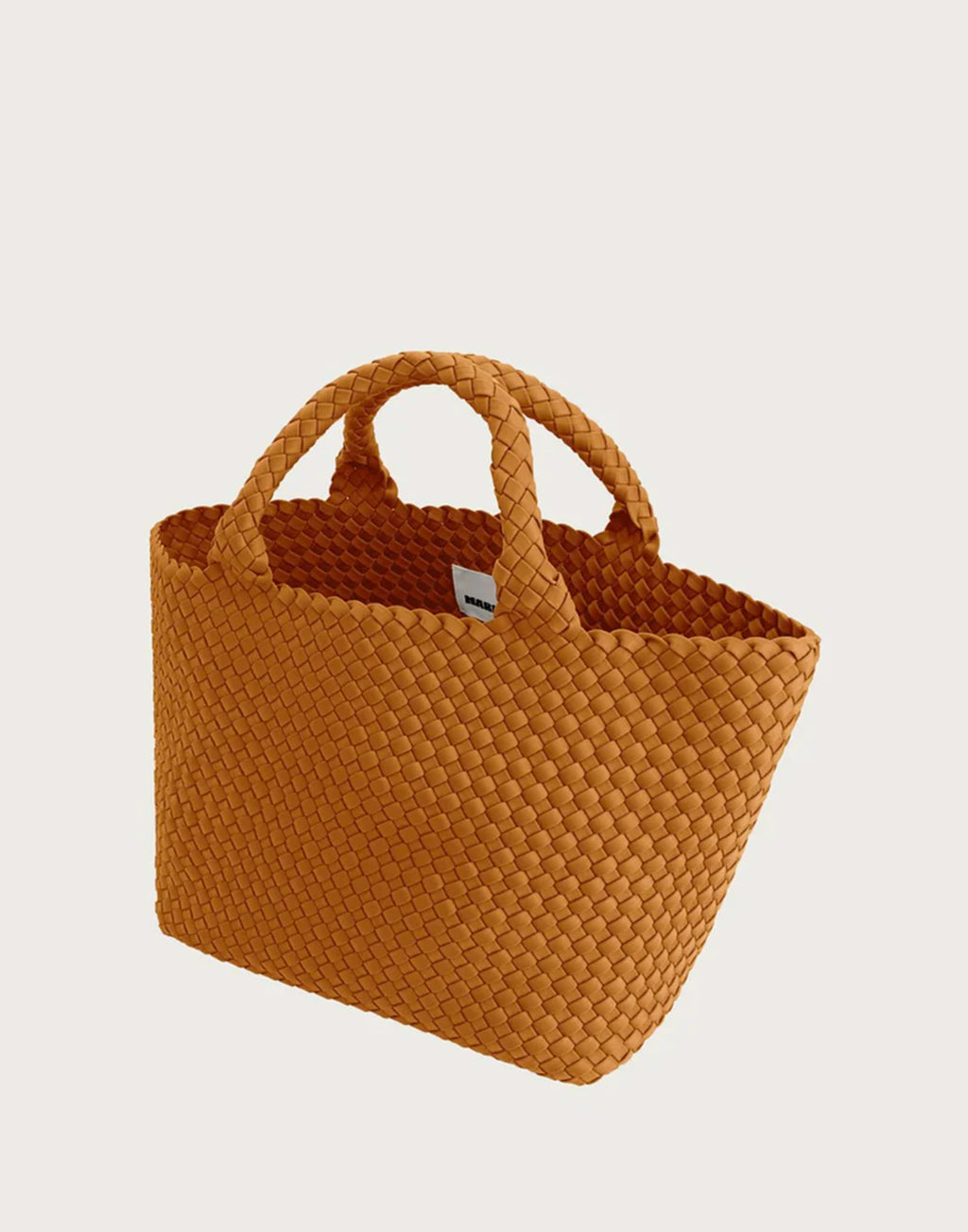 MARREA Shopping Marrea Media in Neoprene Intrecciato Golden Orange
