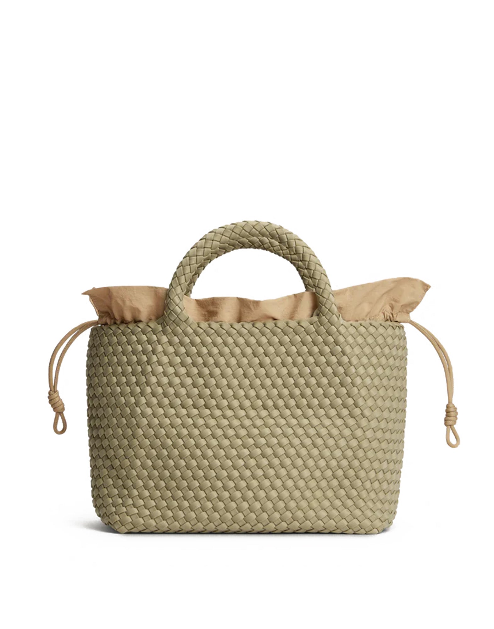 MARREA Shopping Media in Neoprene Intrecciato Oyster Grey