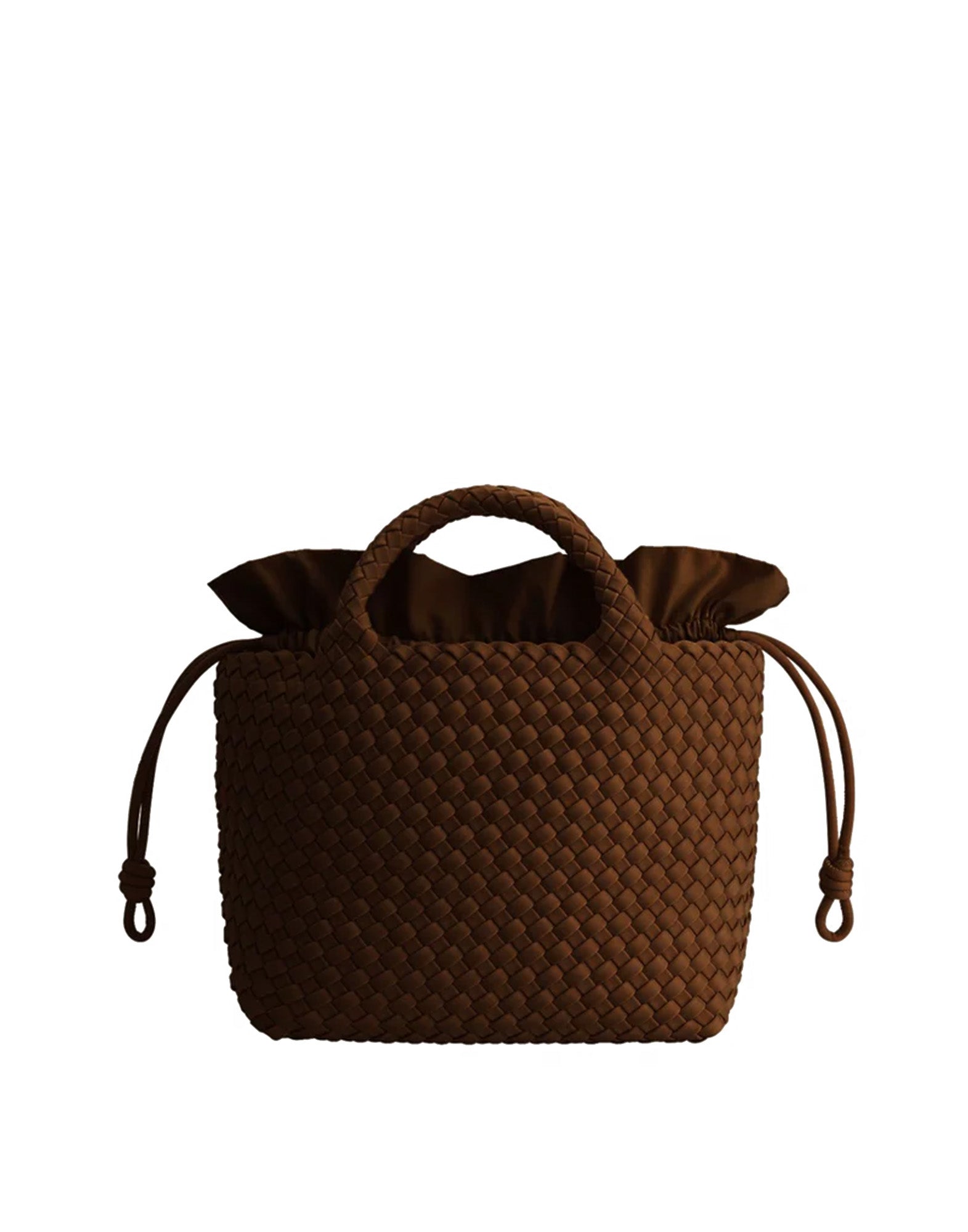 MARREA Shopping Midi in Neoprene Intrecciato Caramel Caffè