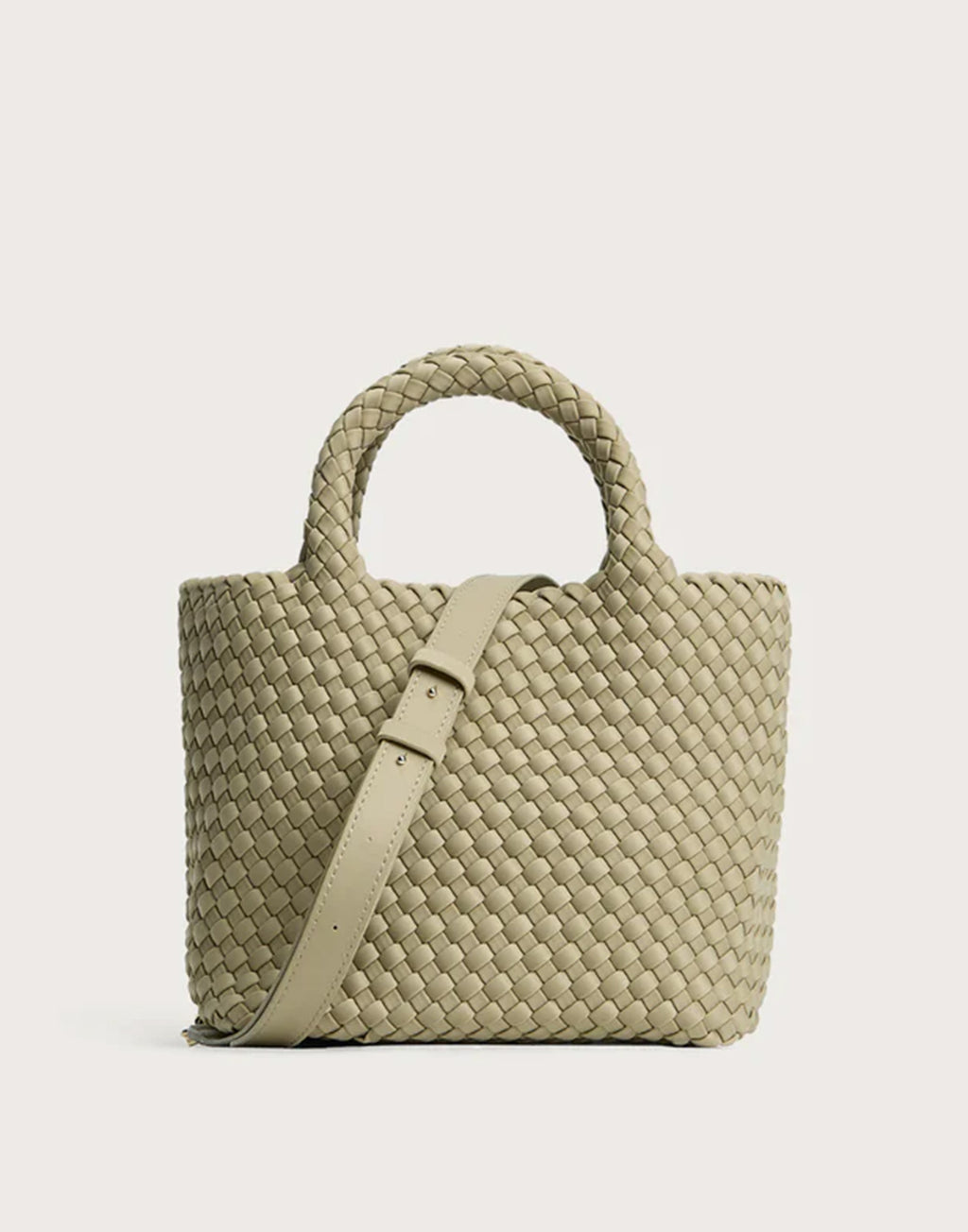 MARREA Shopping Midi in Neoprene Intrecciato Oyster Grey