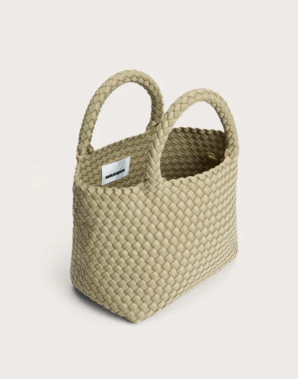 MARREA Shopping Midi in Neoprene Intrecciato Oyster Grey