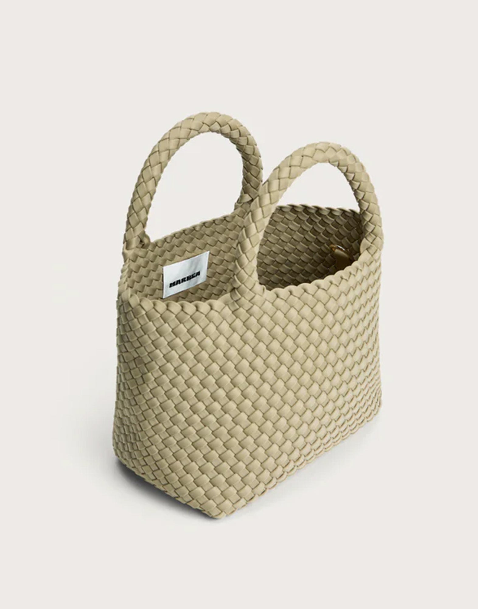 MARREA Shopping Midi in Neoprene Intrecciato Oyster Grey