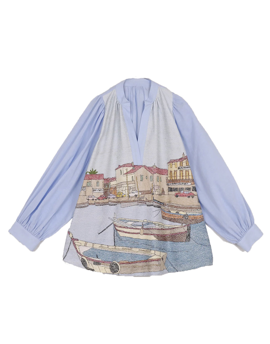 MII Claudie Blouse in Cotone con Ricamo Kantha