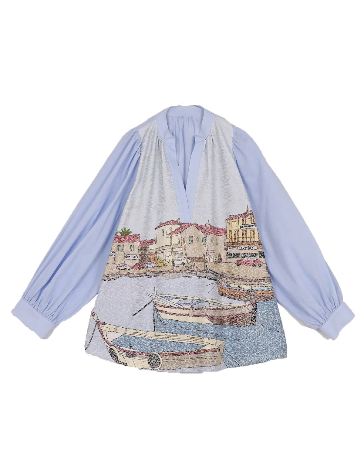 MII Claudie Blouse in Cotone con Ricamo Kantha