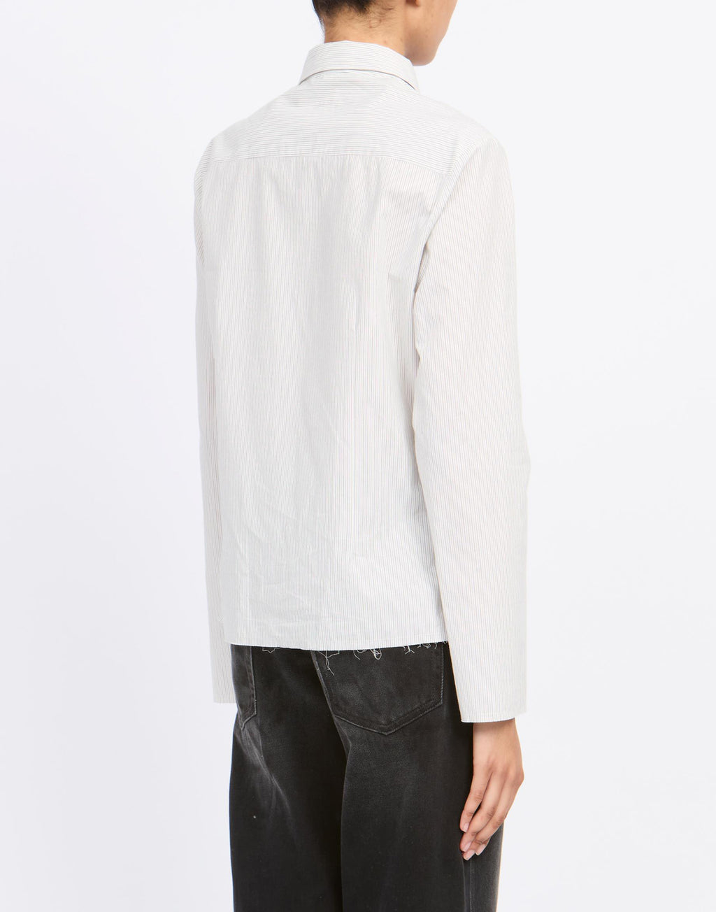 MM6 MAISON MARGIELA Camicia in Popeline Rigato Off White/Grey