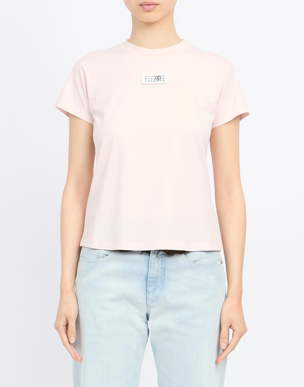 MM6 MAISON MARGIELA T-Shirt in Cotone con Logo Numeric Pink