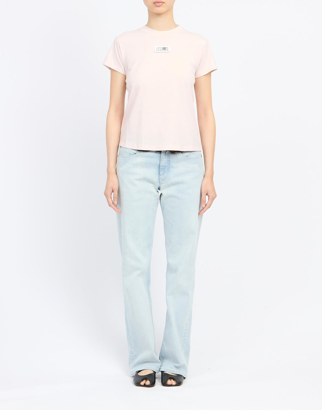 MM6 MAISON MARGIELA T-Shirt in Cotone con Logo Numeric Pink