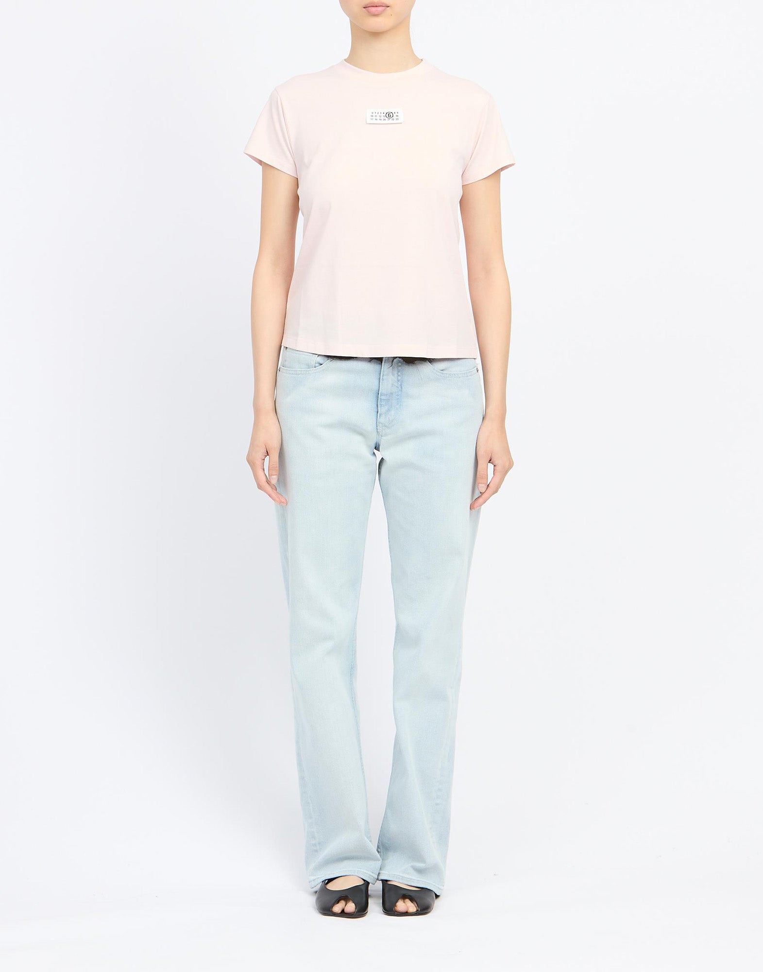 MM6 MAISON MARGIELA T-Shirt in Cotone con Logo Numeric Pink