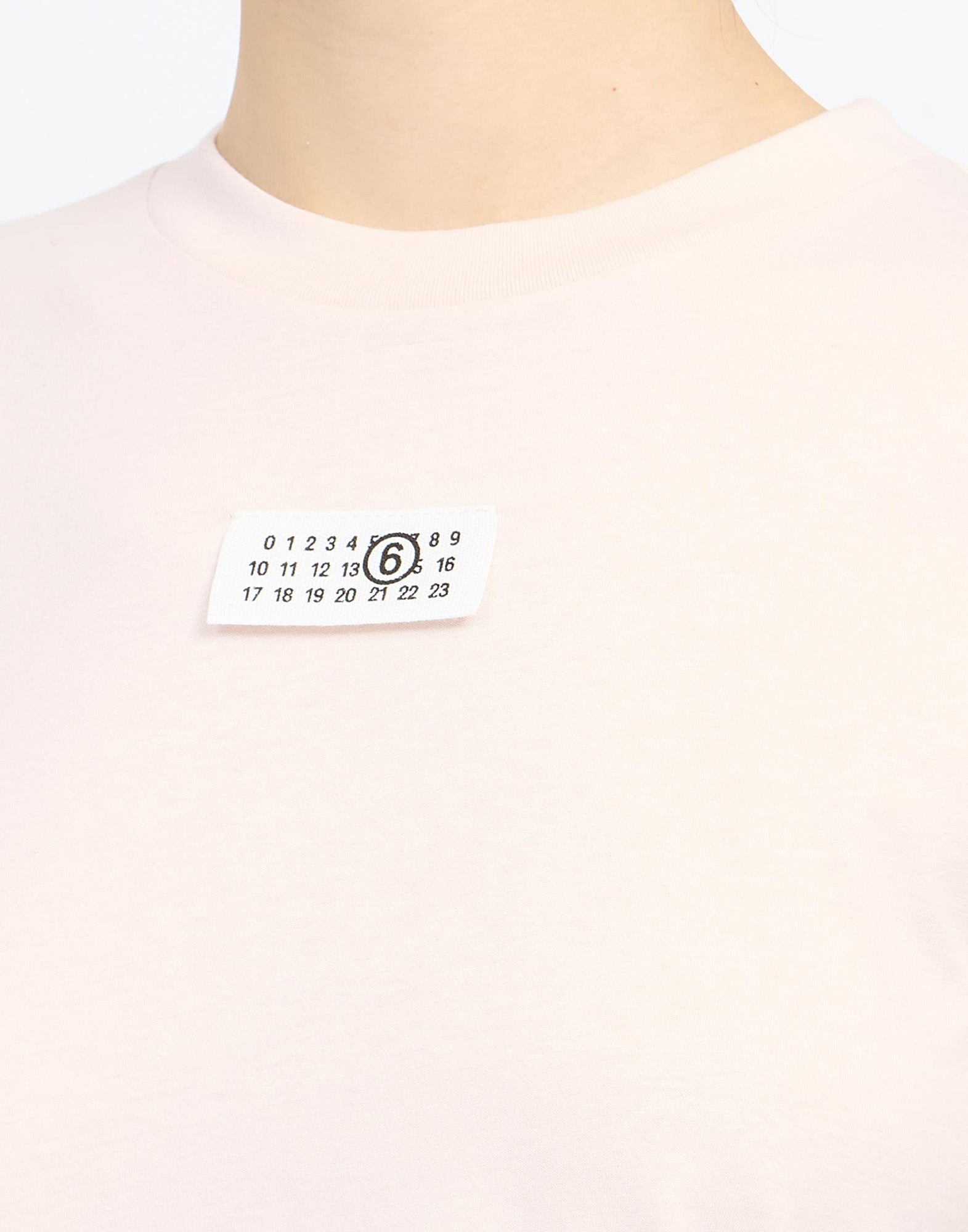 MM6 MAISON MARGIELA T-Shirt in Cotone con Logo Numeric Pink
