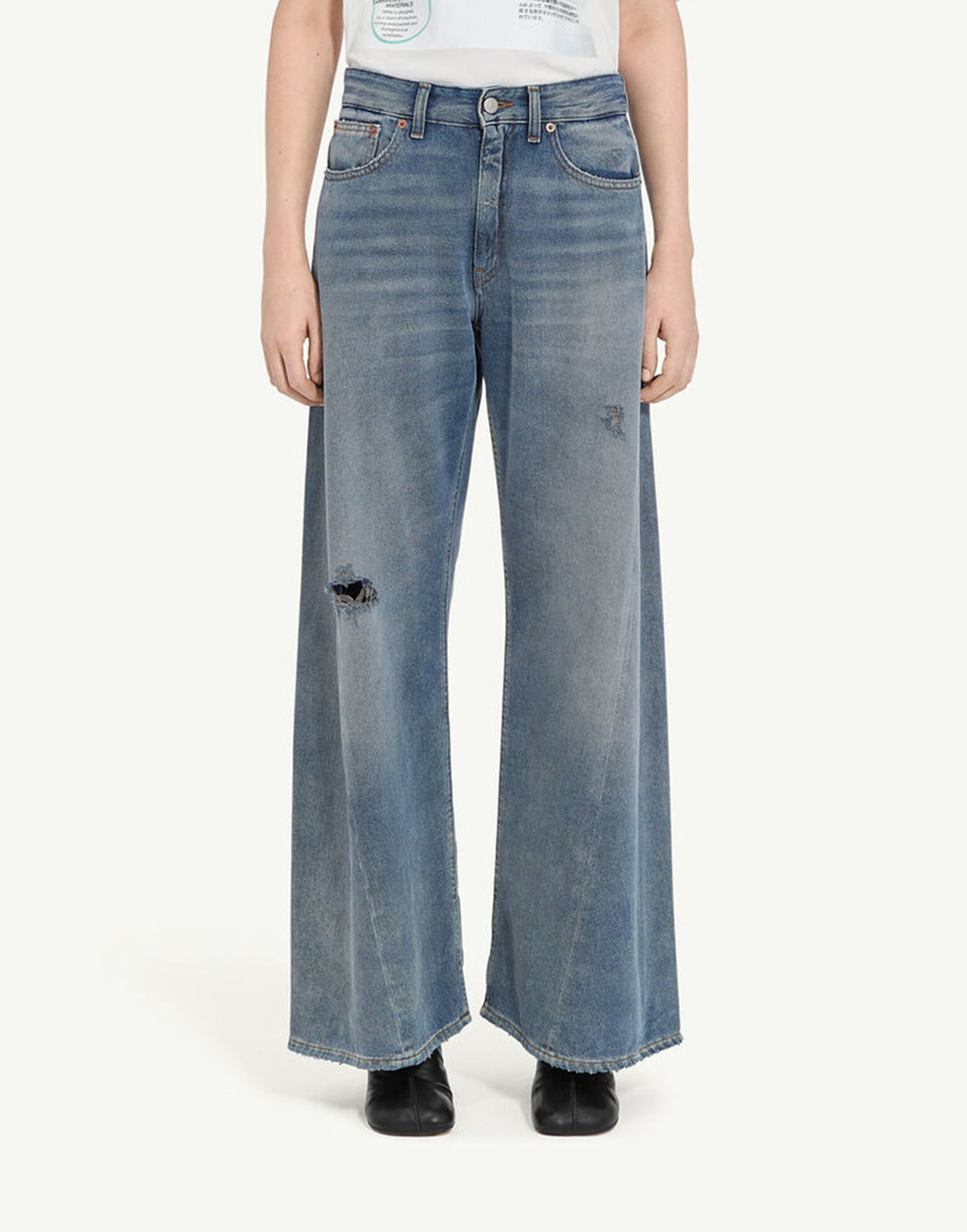 MM6 MAISON MARGIELA Jeans Wide Leg in Denim Blu