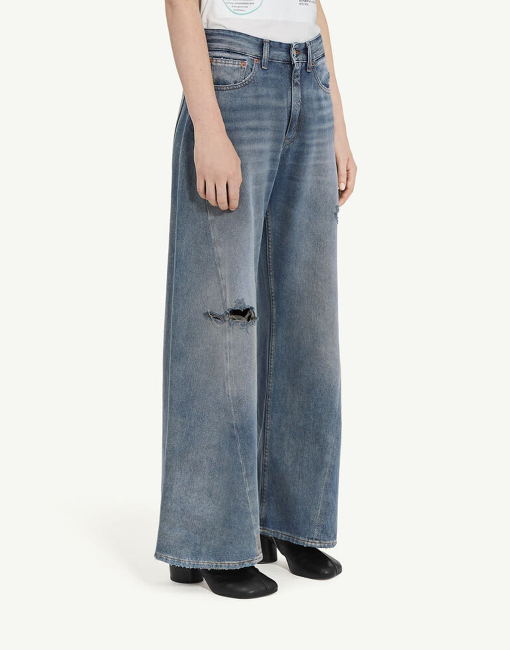 MM6 MAISON MARGIELA Jeans Wide Leg in Denim Blu
