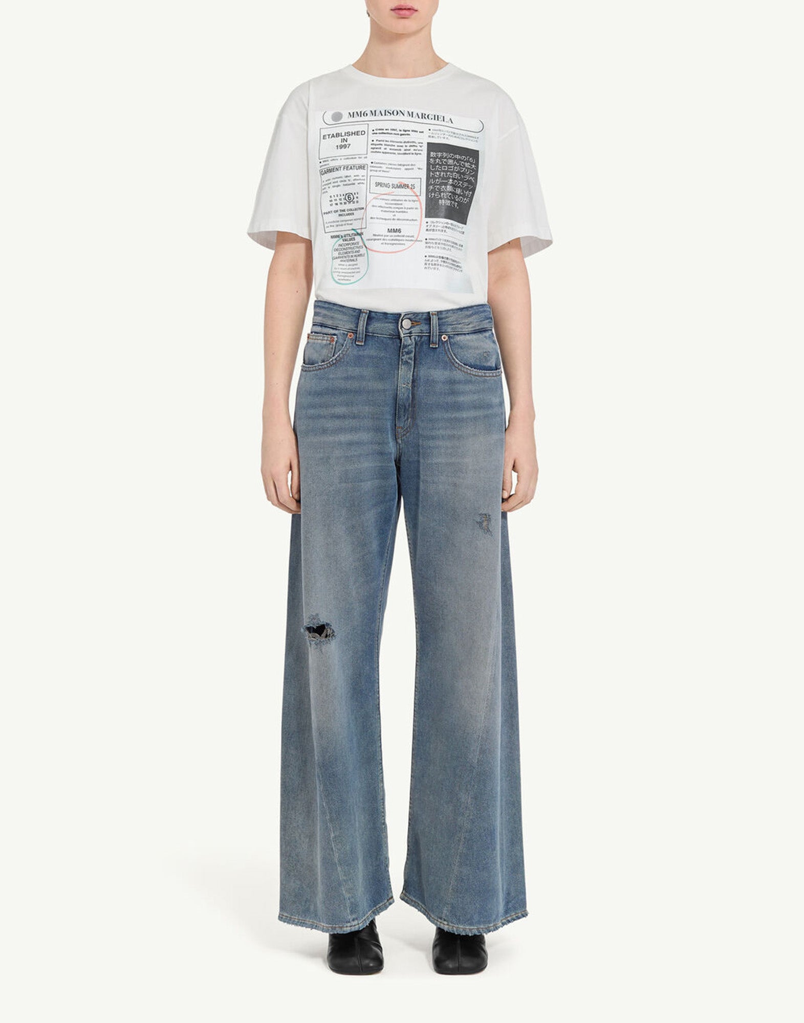 MM6 MAISON MARGIELA Jeans Wide Leg in Denim Blu