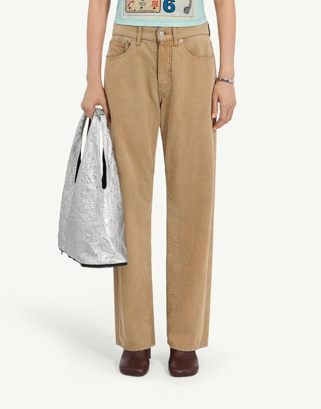 MM6 MAISON MARGIELA Jeans Wide Leg Effetto Sabbiato