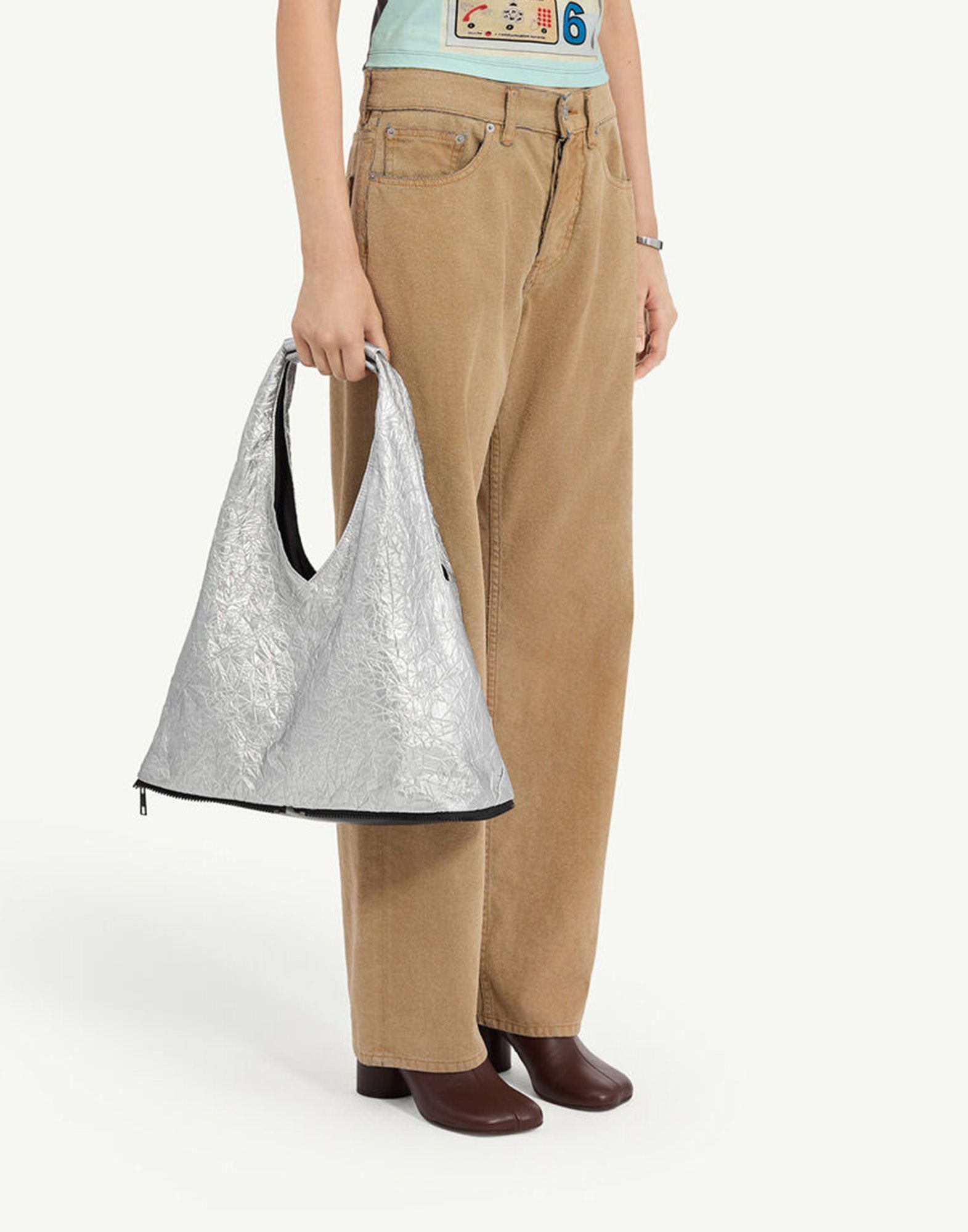 MM6 MAISON MARGIELA Jeans Wide Leg Effetto Sabbiato