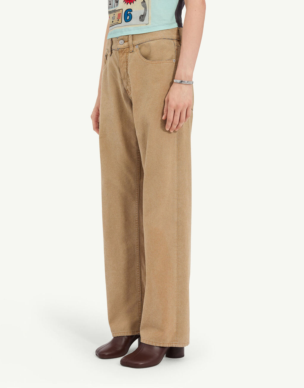 MM6 MAISON MARGIELA Jeans Wide Leg Effetto Sabbiato