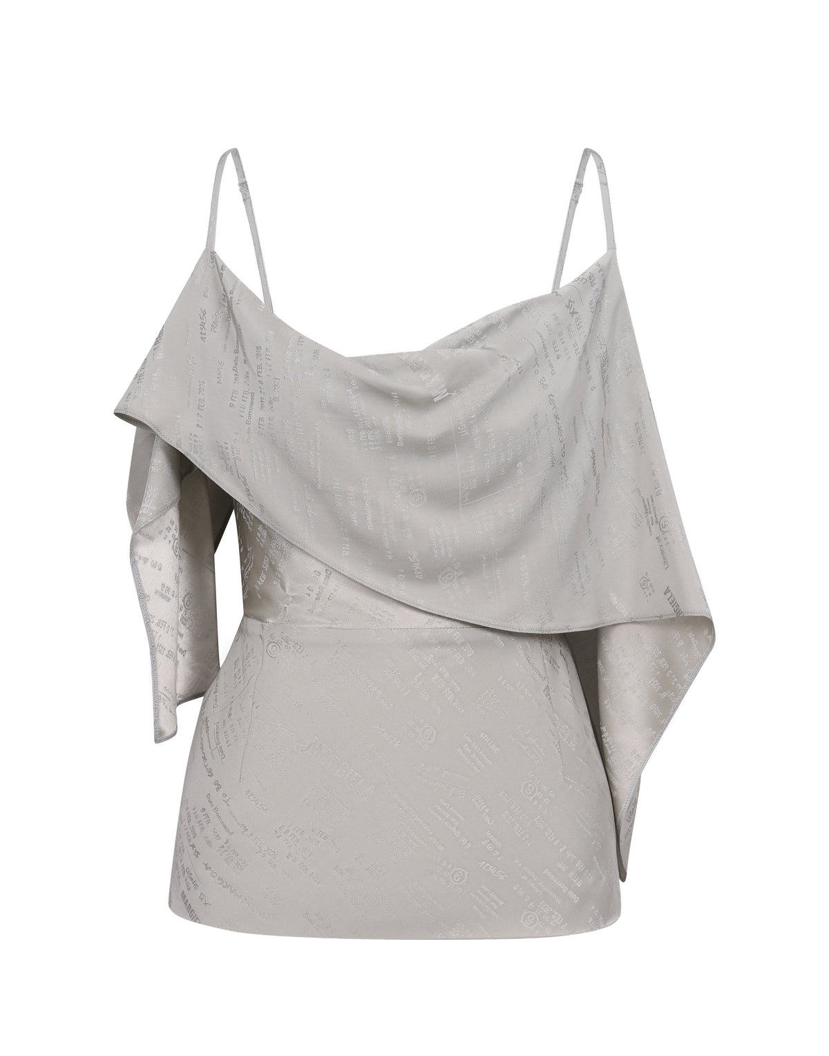 MM6 MAISON MARGIELA Top Jacquard Drappeggiato Grigio Salvia