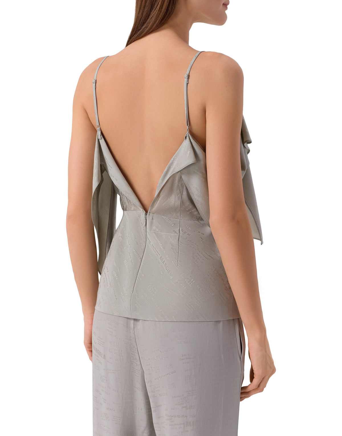 MM6 MAISON MARGIELA Top Jacquard Drappeggiato Grigio Salvia