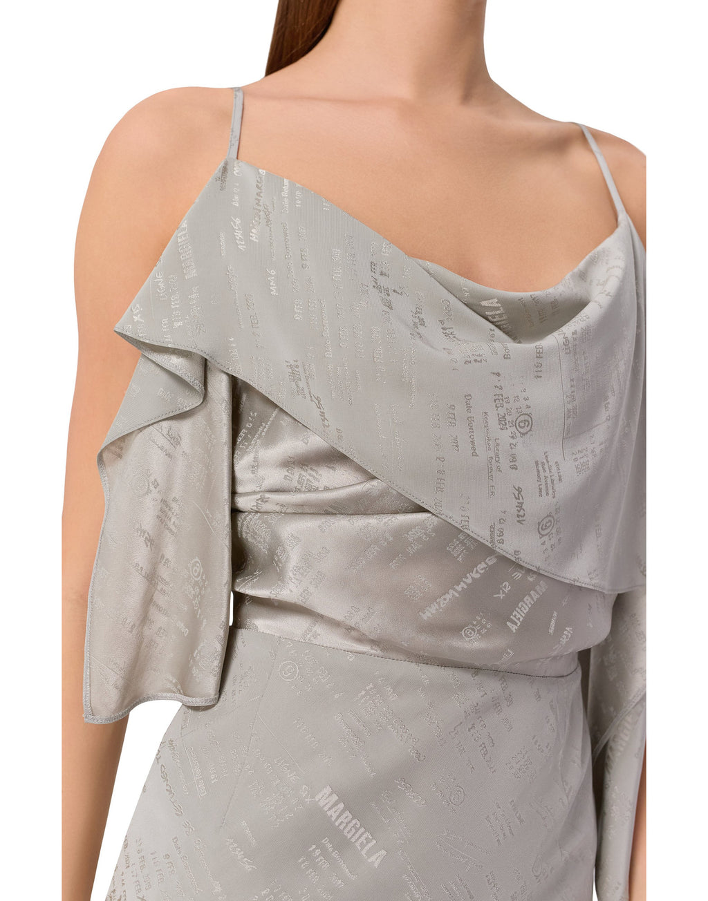 MM6 MAISON MARGIELA Top Jacquard Drappeggiato Grigio Salvia