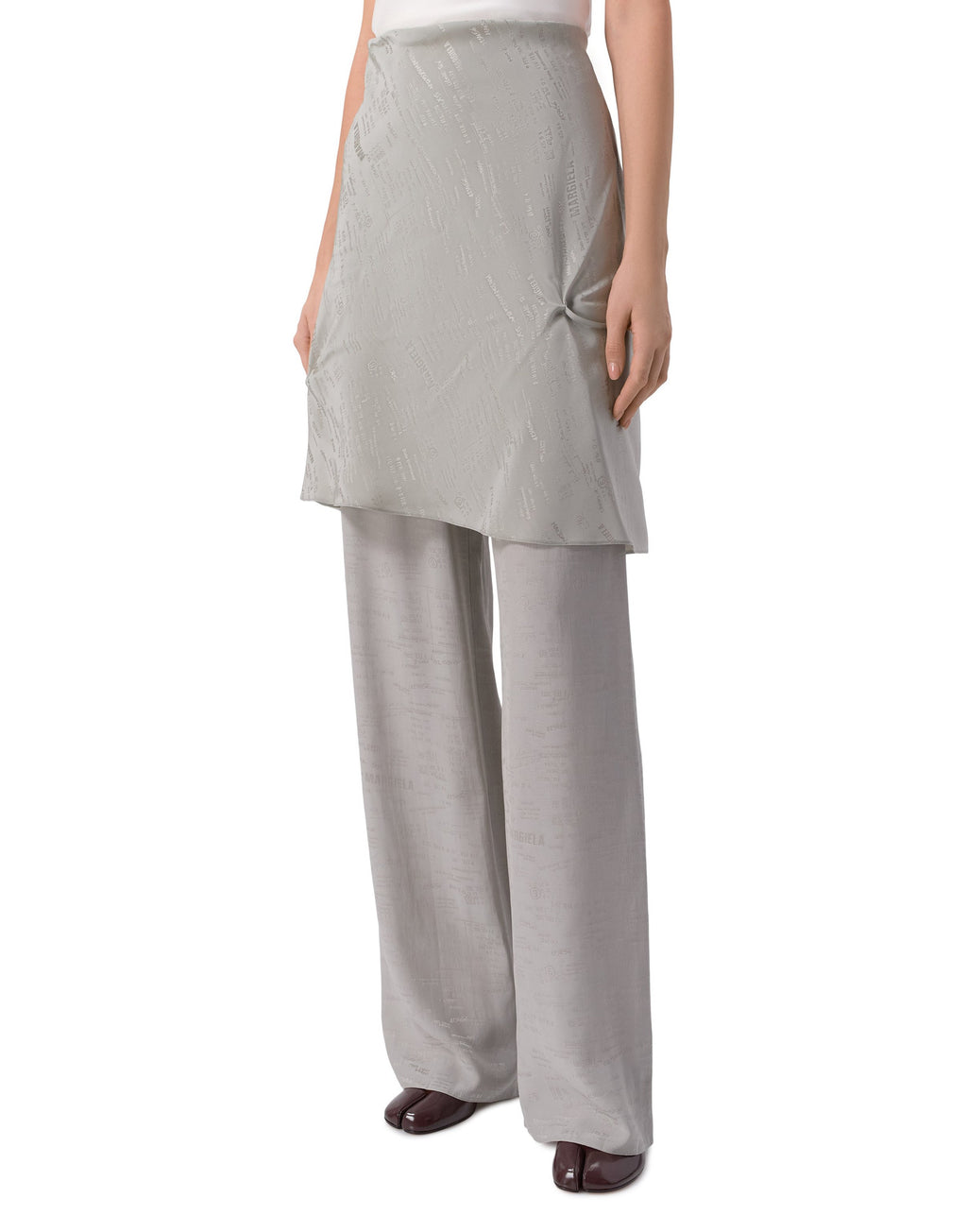 MM6 MAISON MARGIELA Top Jacquard Drappeggiato Grigio Salvia
