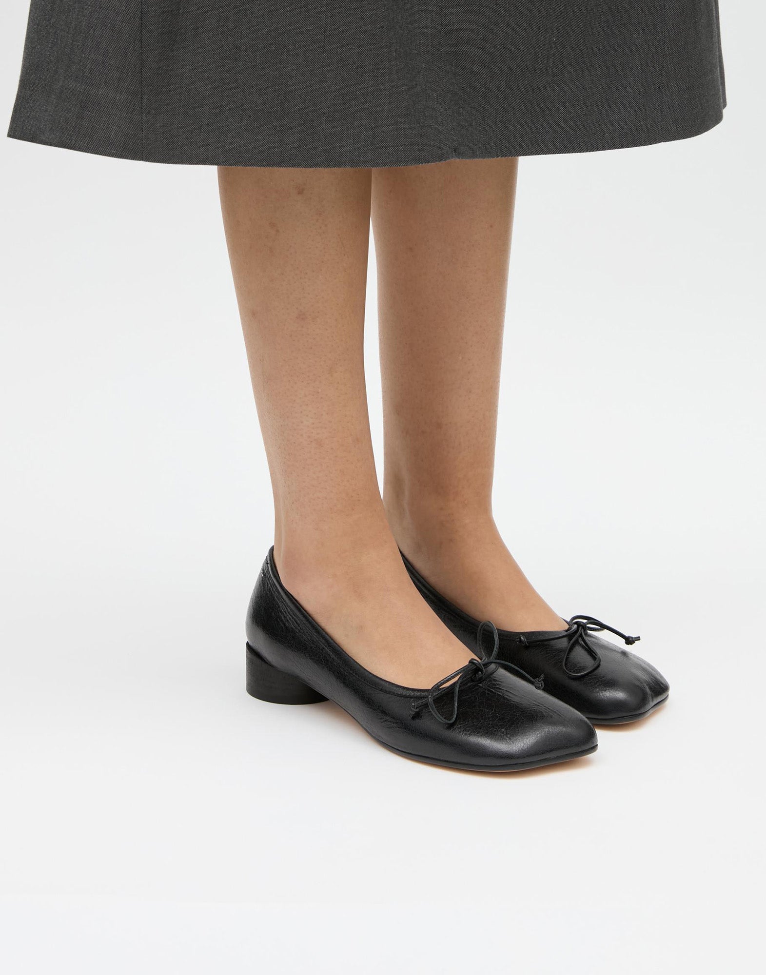 MM6 MAISON MARGIELA Ballerine in Pelle di Vitello con Punta Anatomica Nere