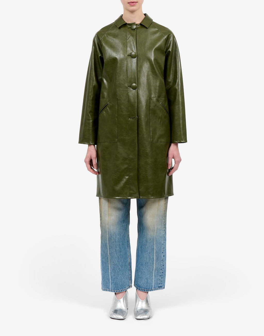 MM6 MAISON MARGIELA Cappotto in Eco Pelle Forest Green