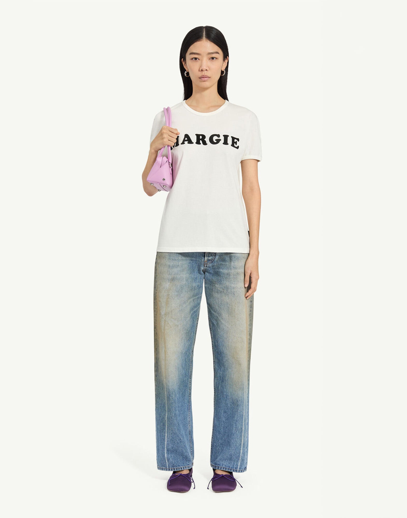 MM6 MAISON MARGIELA T-Shirt in Jersey di Cotone "Margie" Bianca