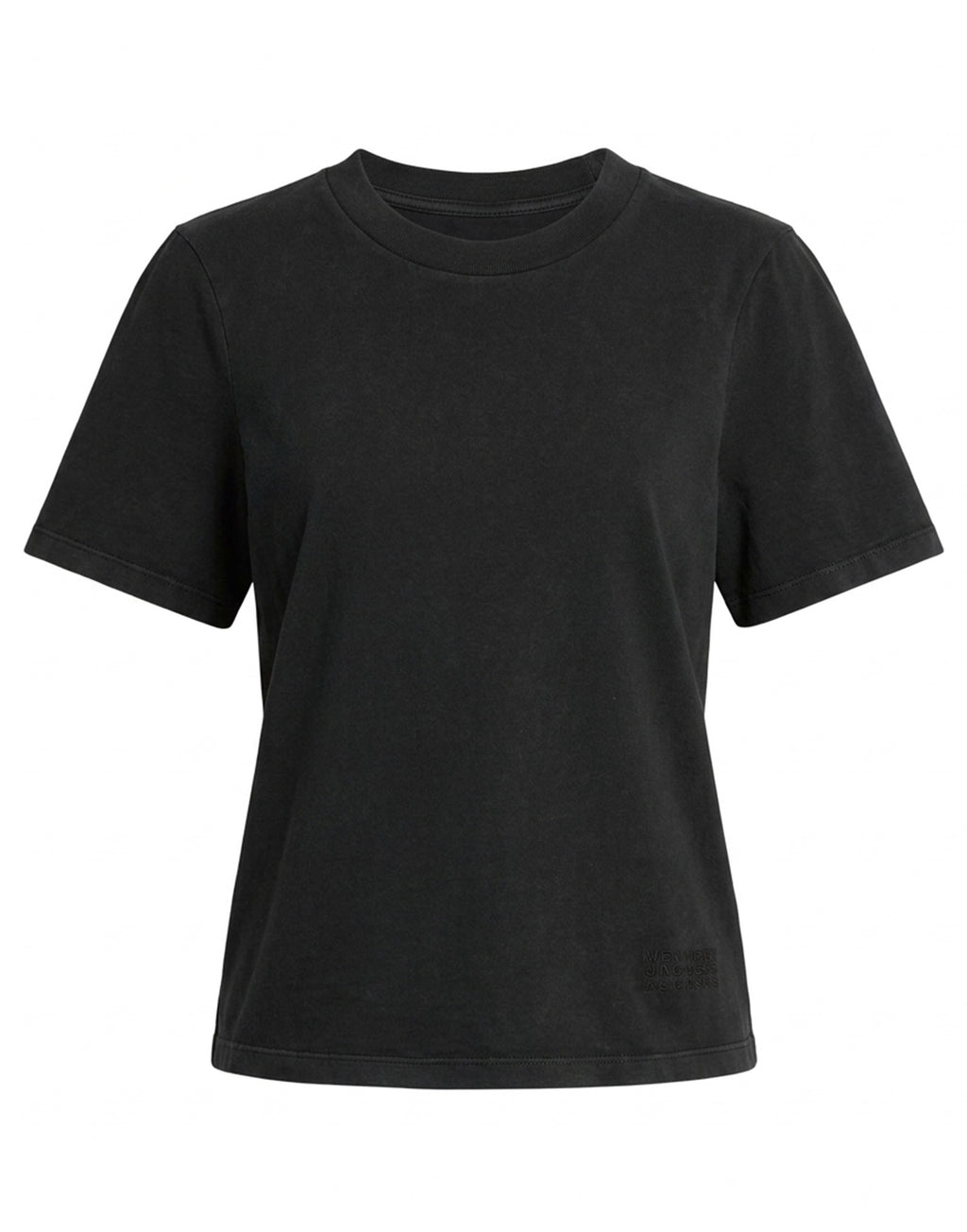 MM6 MAISON MARGIELA T-Shirt in Heavy Cotton Jersey con Logo Ricamato Nera