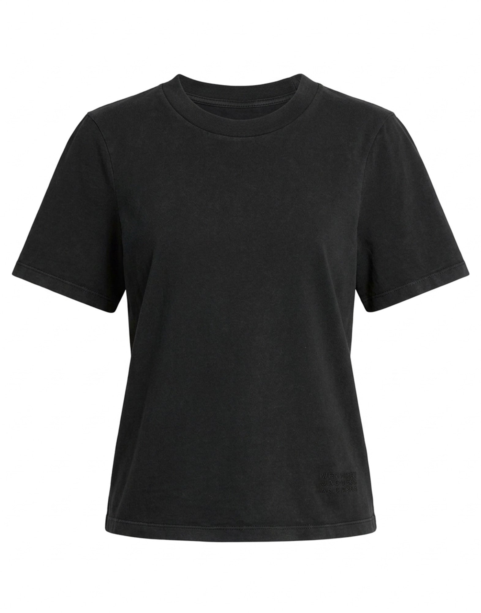MM6 MAISON MARGIELA T-Shirt in Heavy Cotton Jersey con Logo Ricamato Nera