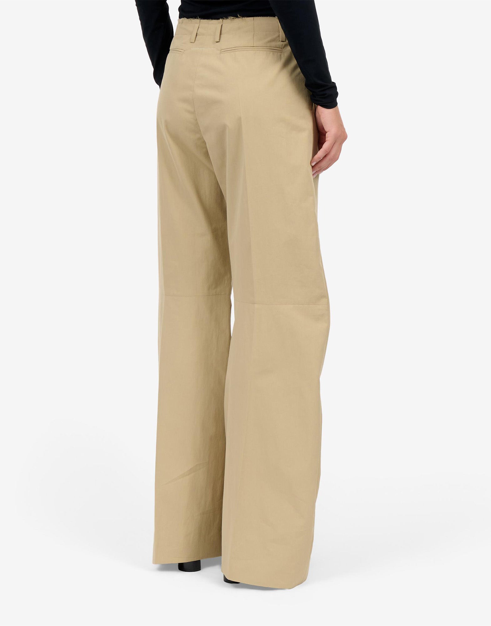 MM6 MAISON MARGIELA Pantaloni in Cotone Nylon a Gamba Ampia Beige