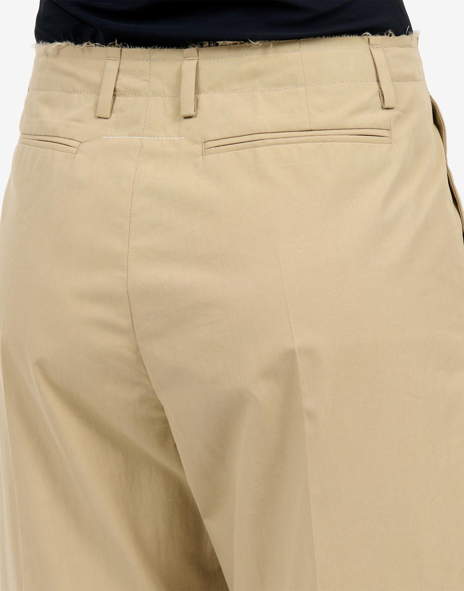 MM6 MAISON MARGIELA Pantaloni in Cotone Nylon a Gamba Ampia Beige