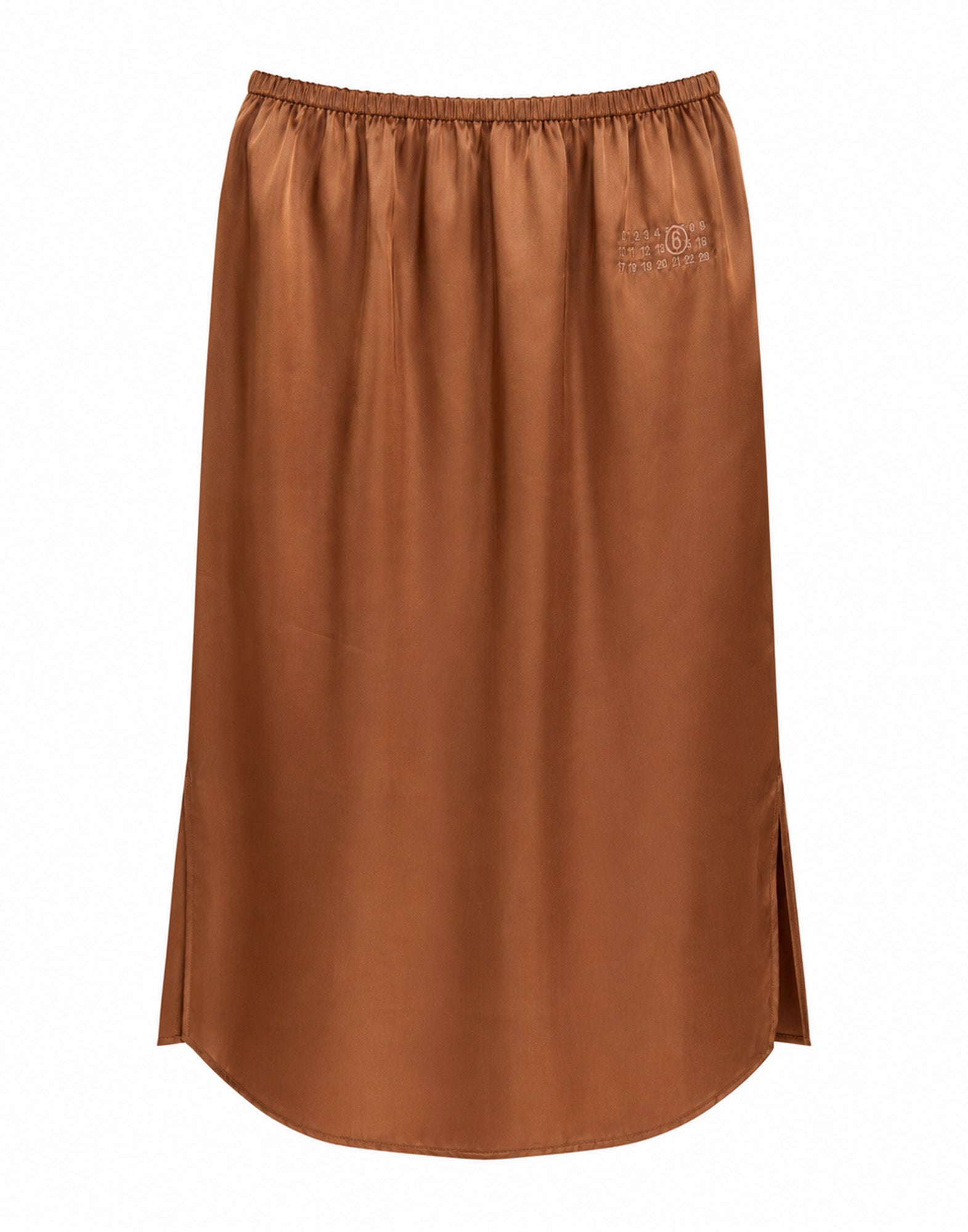MM6 MAISON MARGIELA Gonna Midi Fluid Satin Light Brown