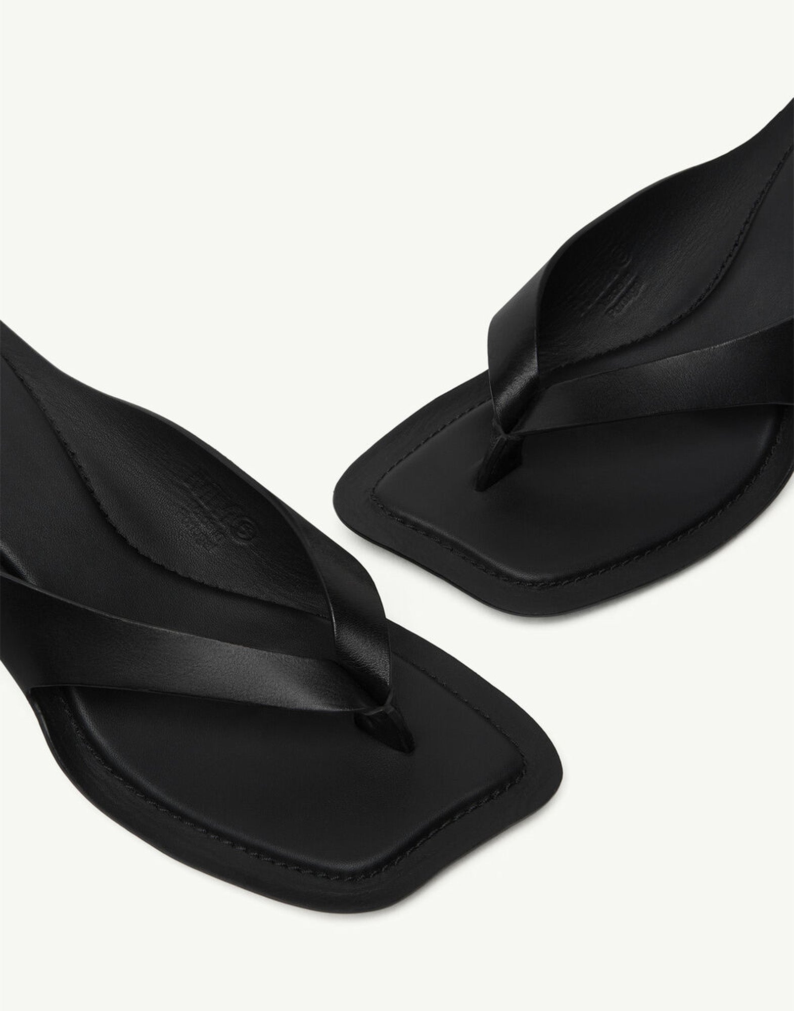 MM6 MAISON MARGIELA Mule Infradito Anatomic in Pelle con Tacco Nere