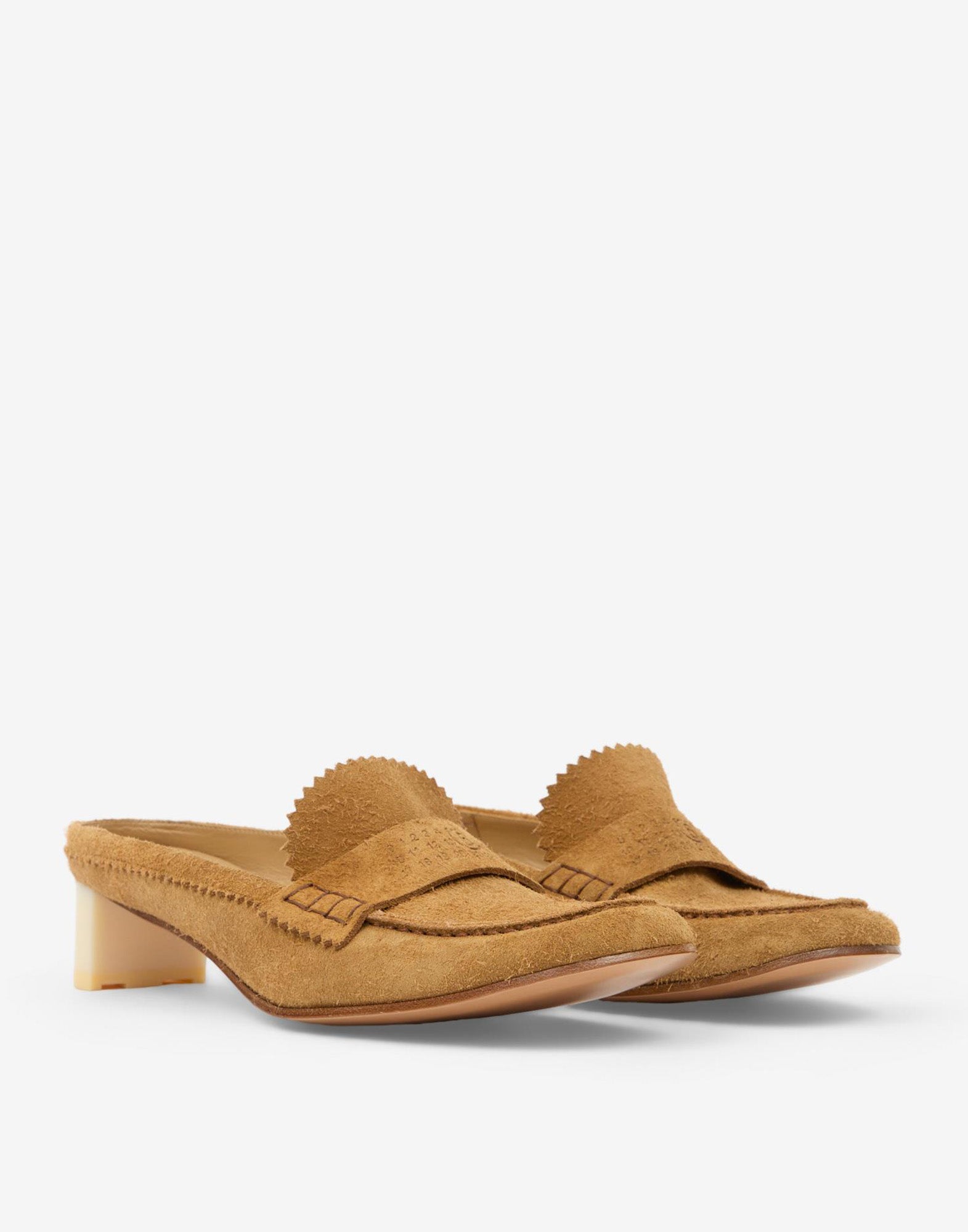 MM6 MAISON MARGIELA Mocassini Sabot in Crosta di Vitello con Penny Strap