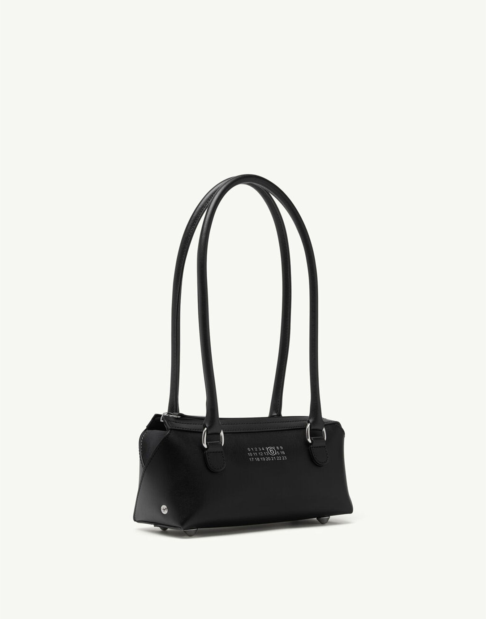MM6 MAISON MARGIELA Bauletto Shoulder Bag in Pelle Liscia Black