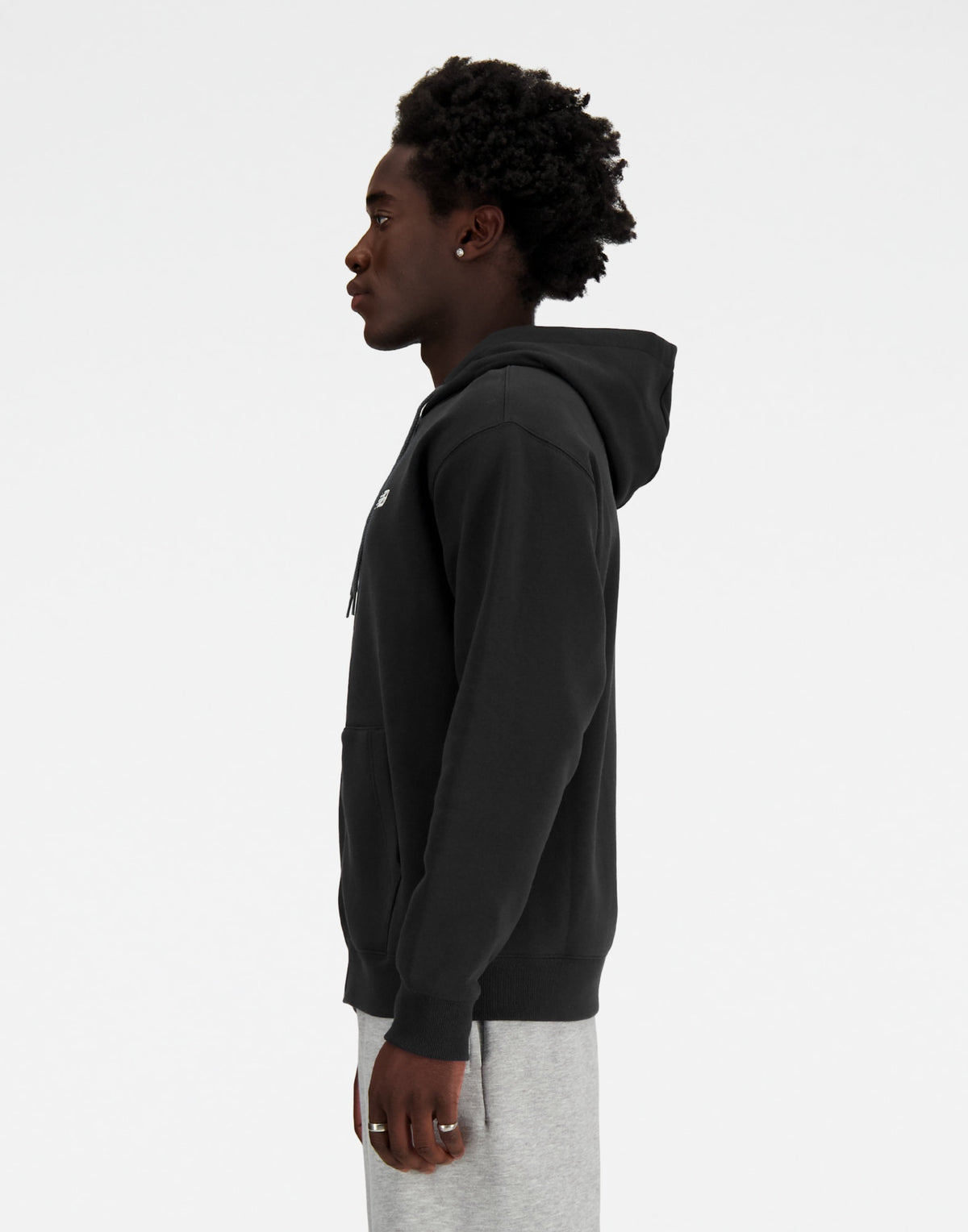 NEW BALANCE Felpa Sport Essentials con Cappuccio e Zip Nero