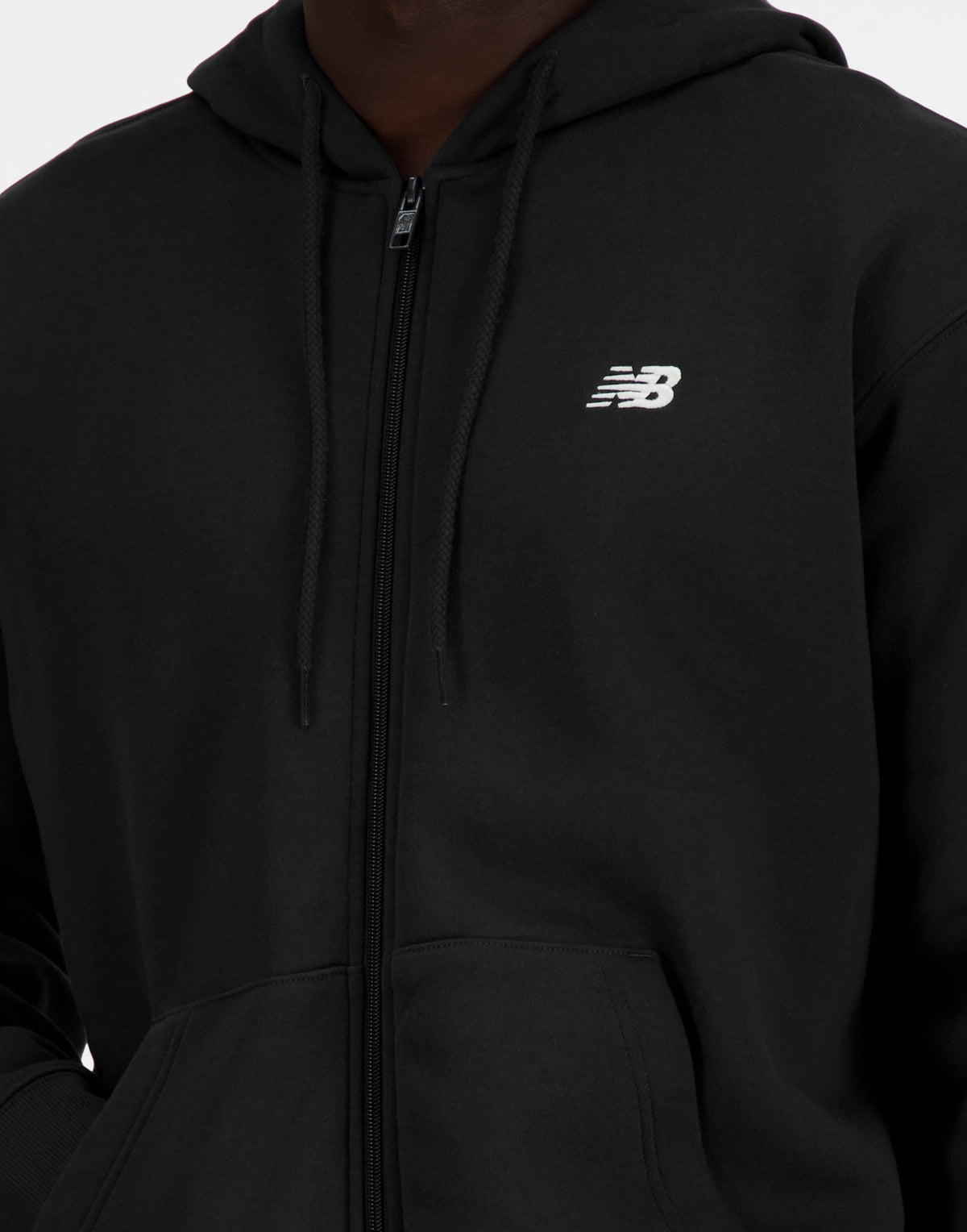 NEW BALANCE Felpa Sport Essentials con Cappuccio e Zip Nero