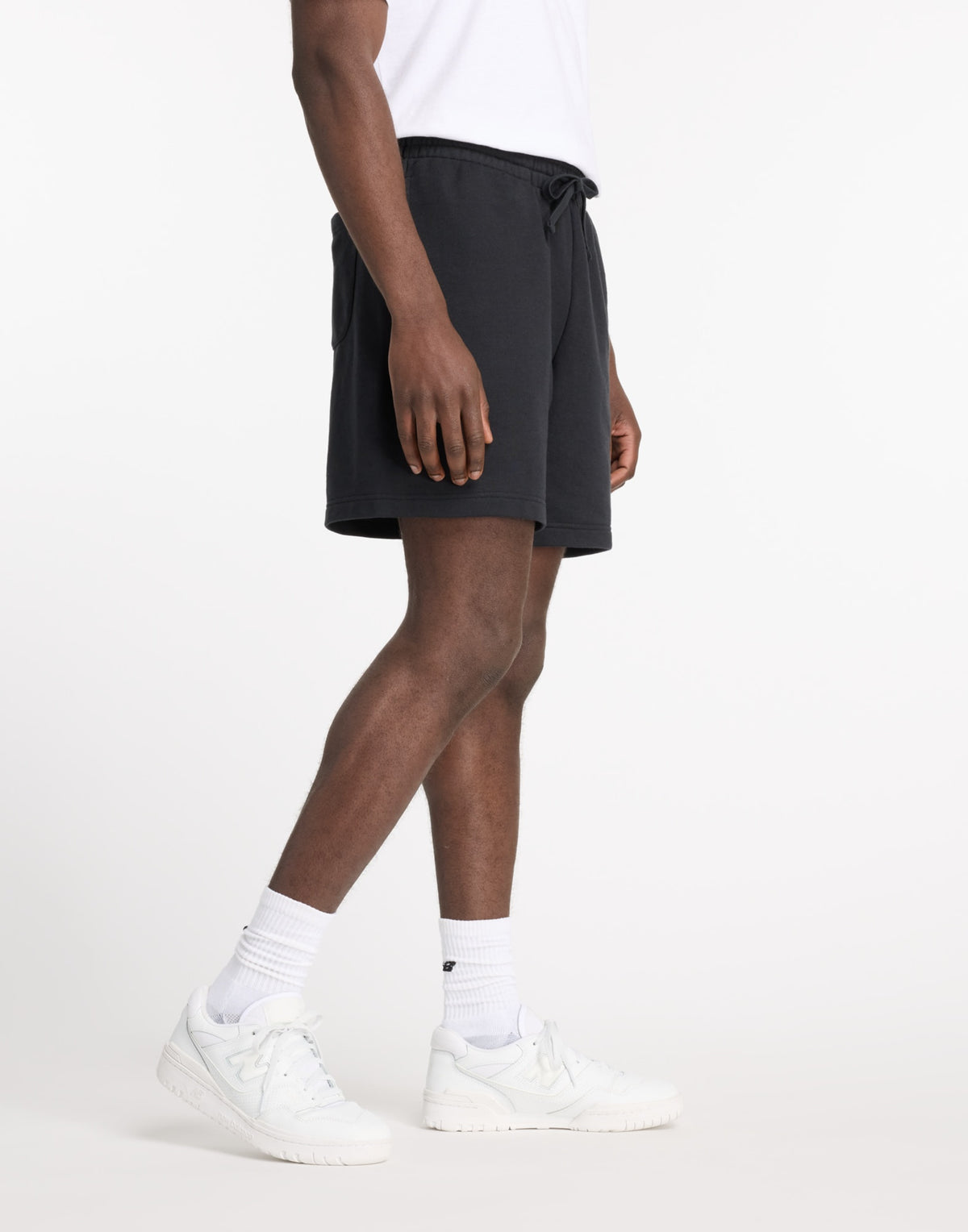 NEW BALANCE Bermuda Sport Essentials in French Terry Nero
